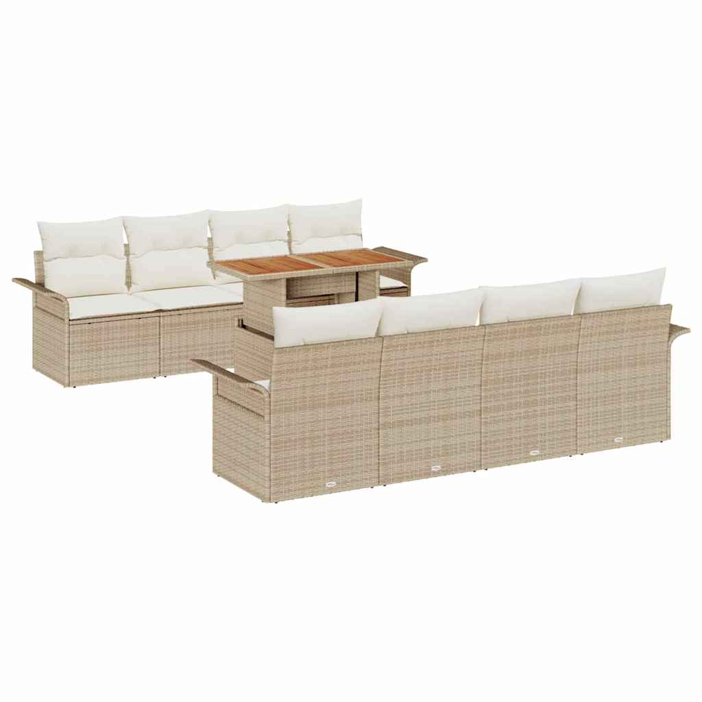 Havesofa Sæt 7 stk. Beige og creme polyrattan