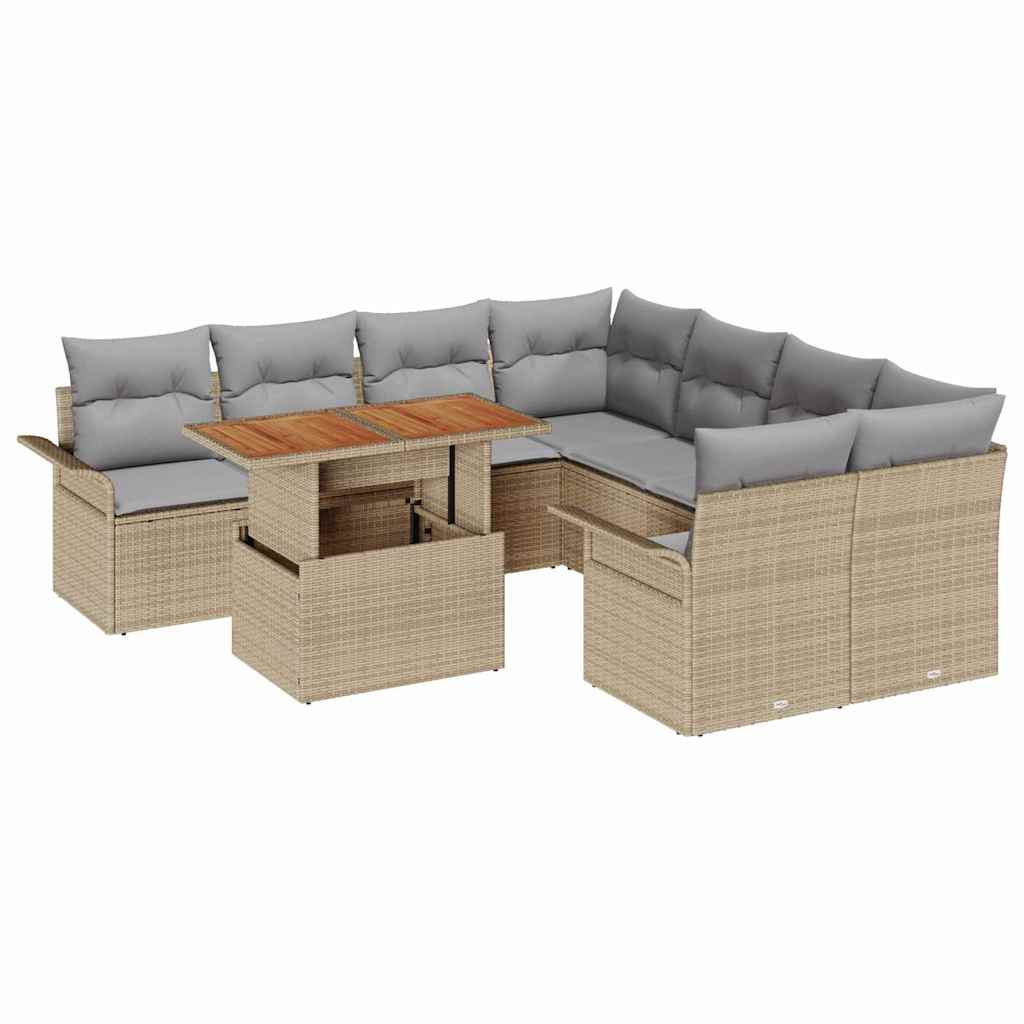 Havesofa Sæt med pude beige og lysegrå