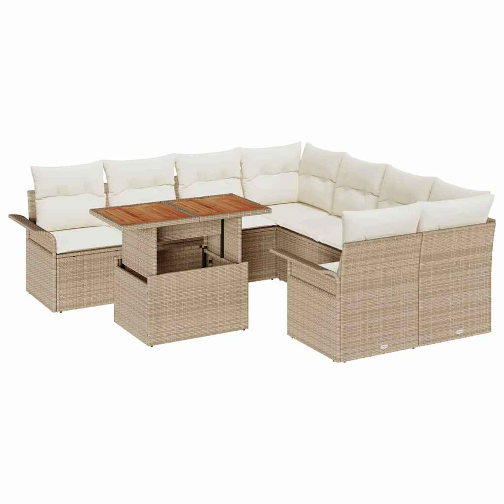 Havesofa Sæt med pude beige og cremefarvet