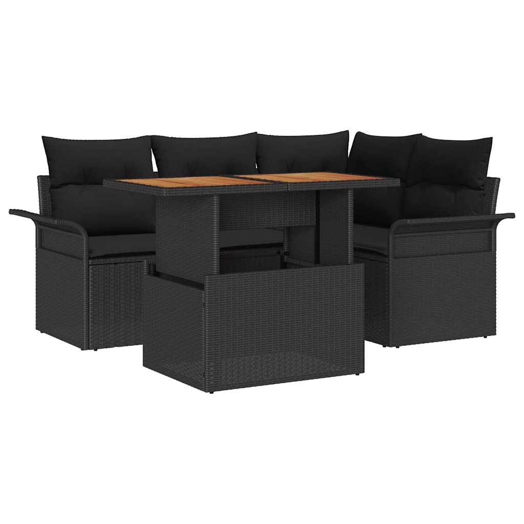 Havesofa Sæt 5 stk. Sort