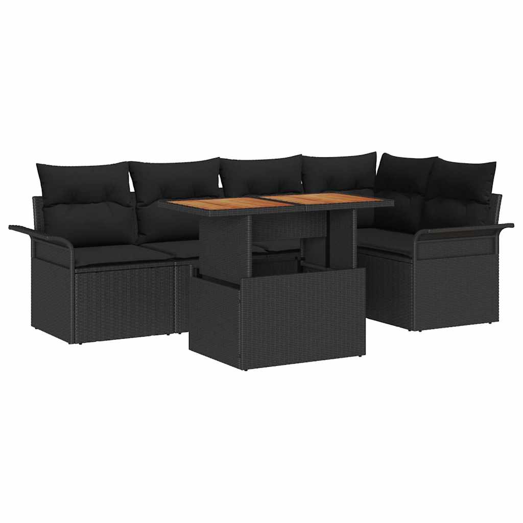 Havesofa Sæt 6 stk. Sort
