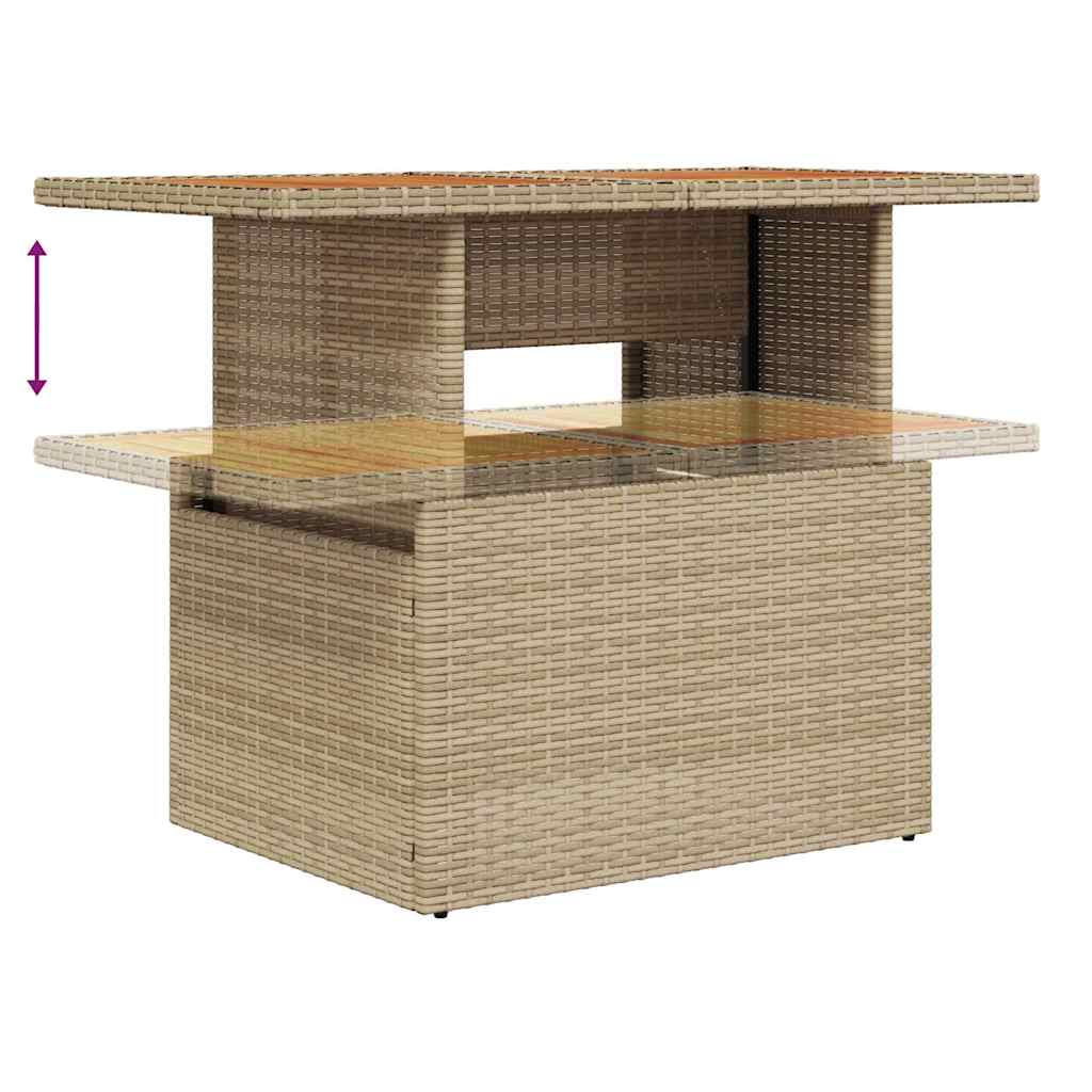 Havesofa Sæt 7 stk. Beige og lys grå polyrattan
