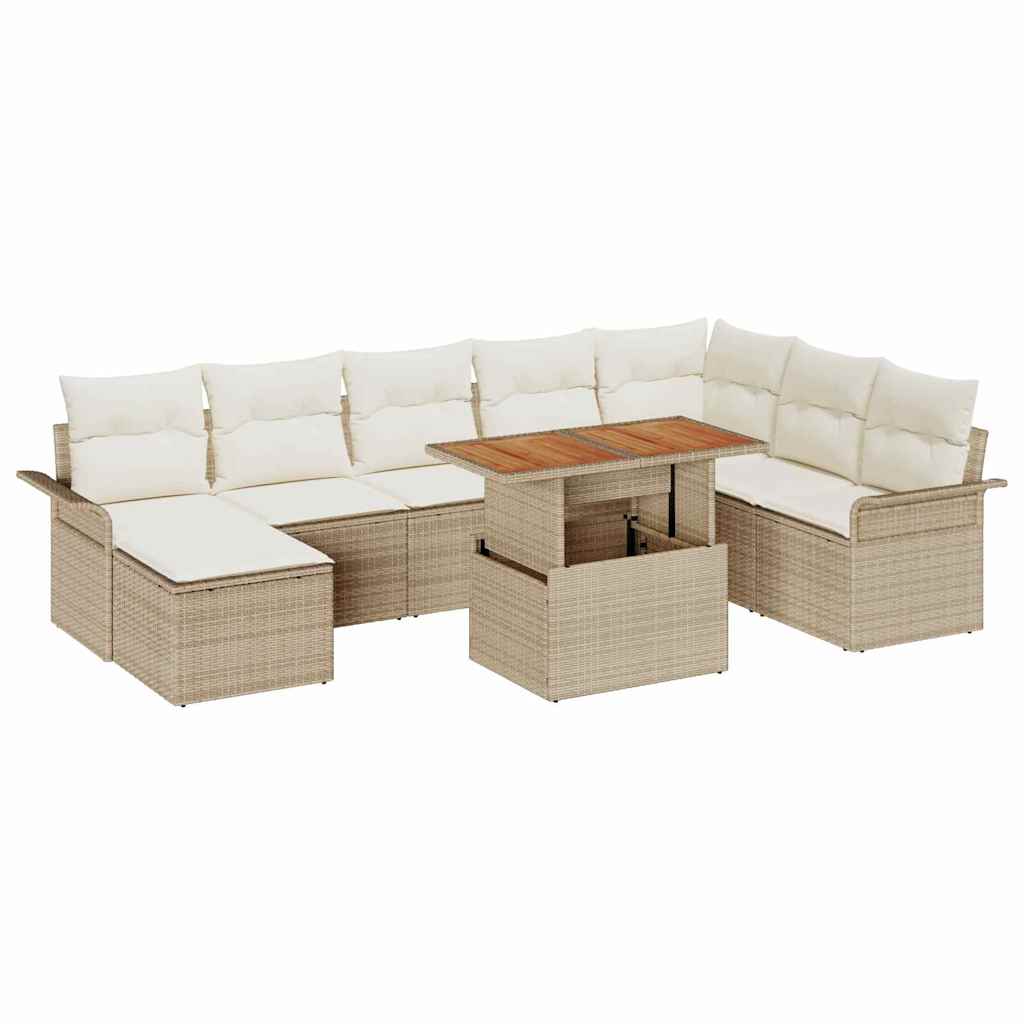 Havesofa Sæt 9 stk. beige og cremefarvet