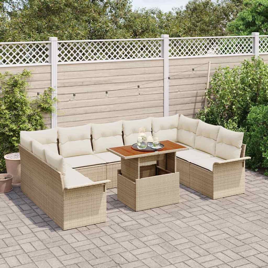 Havesofa Sæt 10 stk. beige og cremefarvet