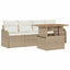 Havesofa Sæt 5 stk. Beige og creme polyrattan