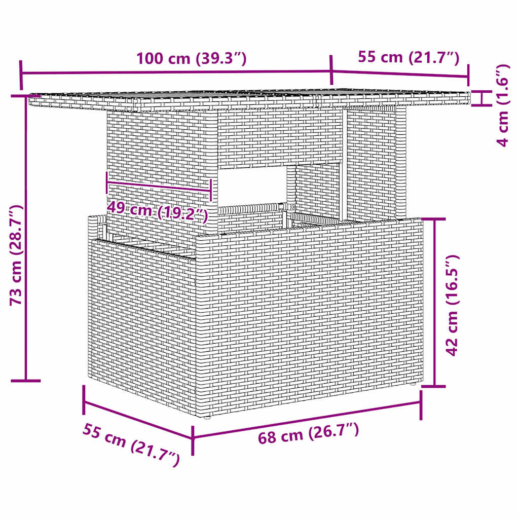 Havesofa Sæt 6 stk. Sort polyrattan