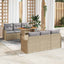 Havesofa Sæt 7 stk. Beige og lys grå polyrattan