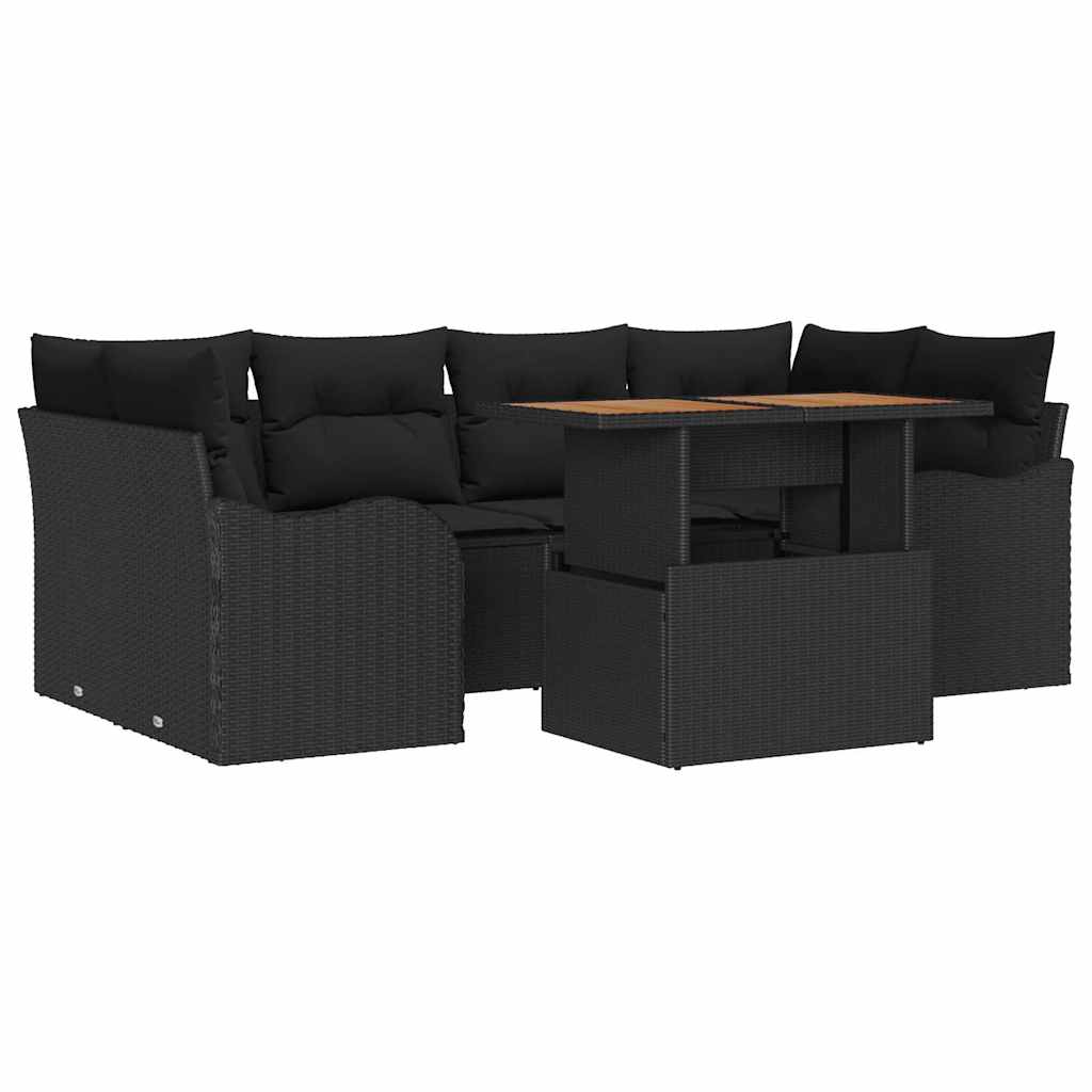 Havesofa Sæt 7 stk. Sort