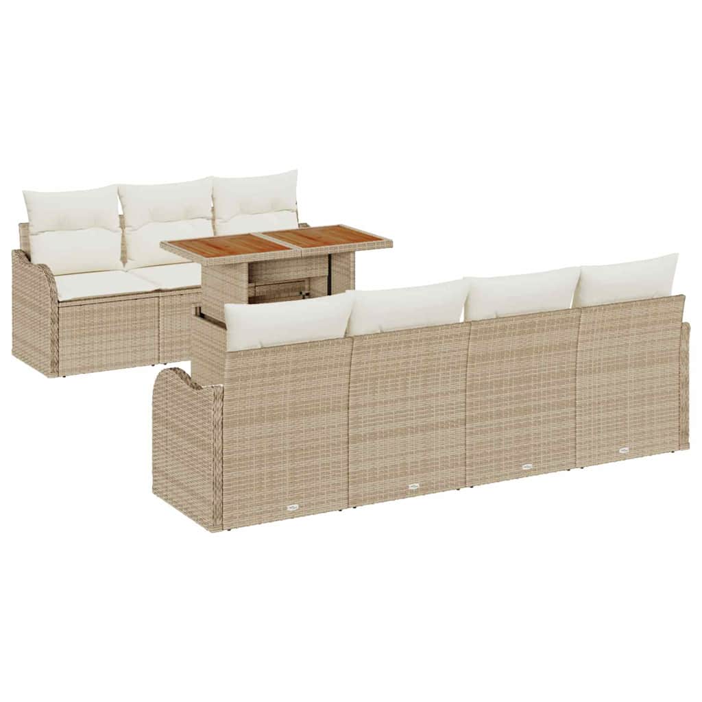 Havesofa Sæt 8 stk. beige og cremefarvet