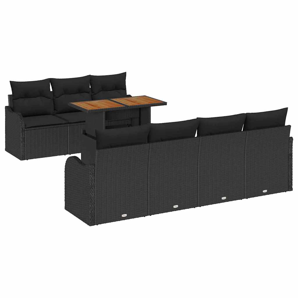 Havesofa Sæt 8 stk. Sort