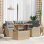 Havesofa Sæt 5 stk. 4-Antal sæder Beige og lys grå polyrattan