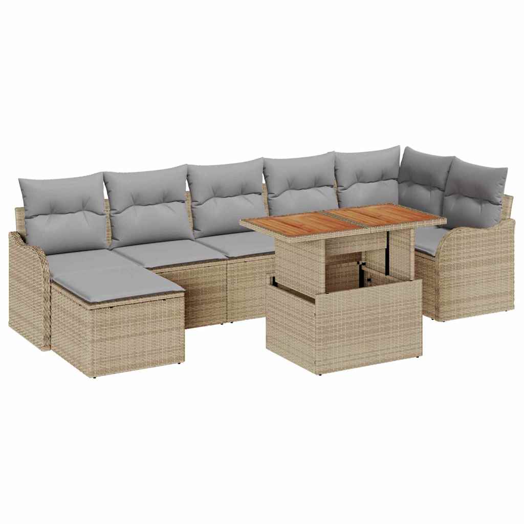 Havesofa Sæt 8 stk. beige og lysegrå