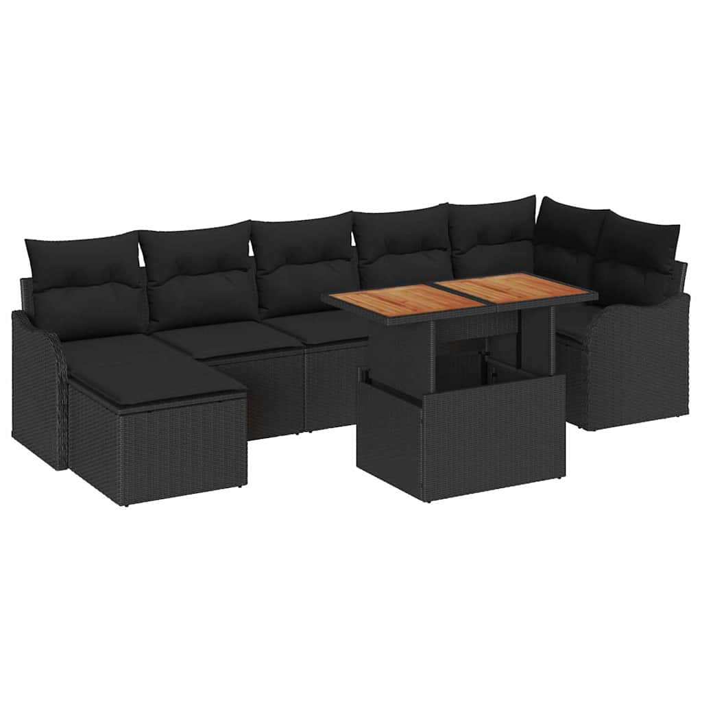 Havesofa Sæt 8 stk. Sort