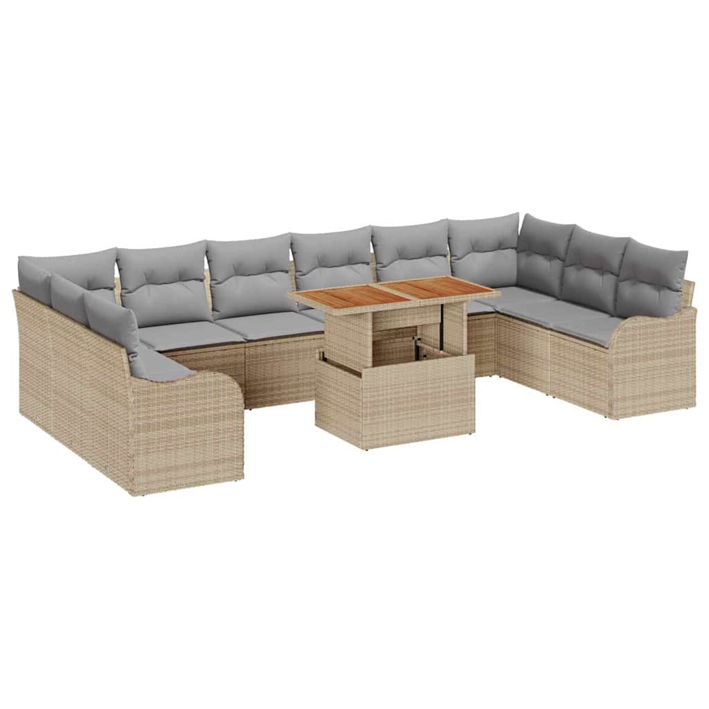 Havesofa Sæt 11 stk. 10-Antal sæder beige og lysegrå