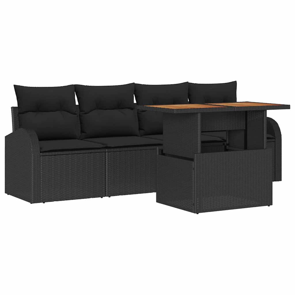 Havesofa Sæt 5 stk. Sort