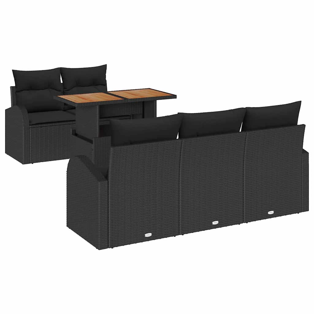 Havesofa Sæt 6 stk. Sort