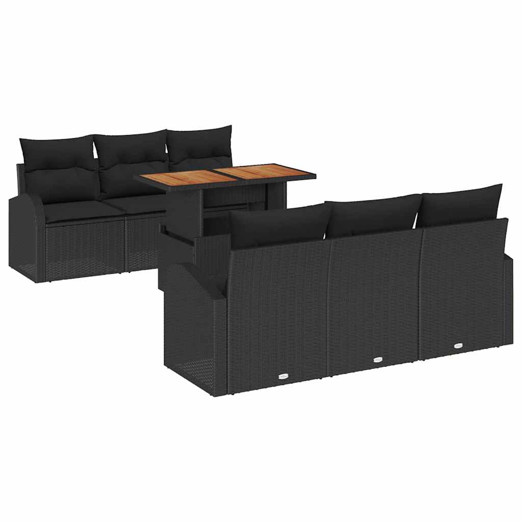 Havesofa Sæt 7 stk. Sort