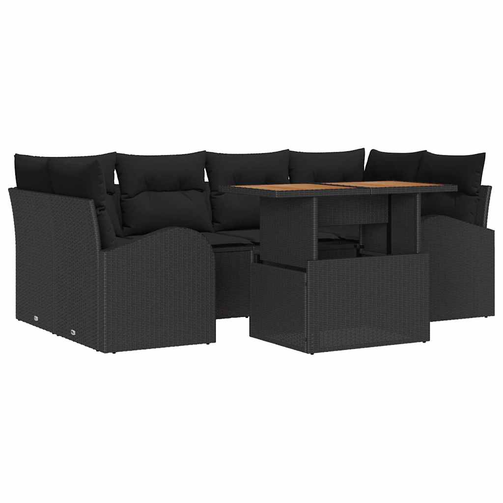 Havesofa Sæt 7 stk. Sort