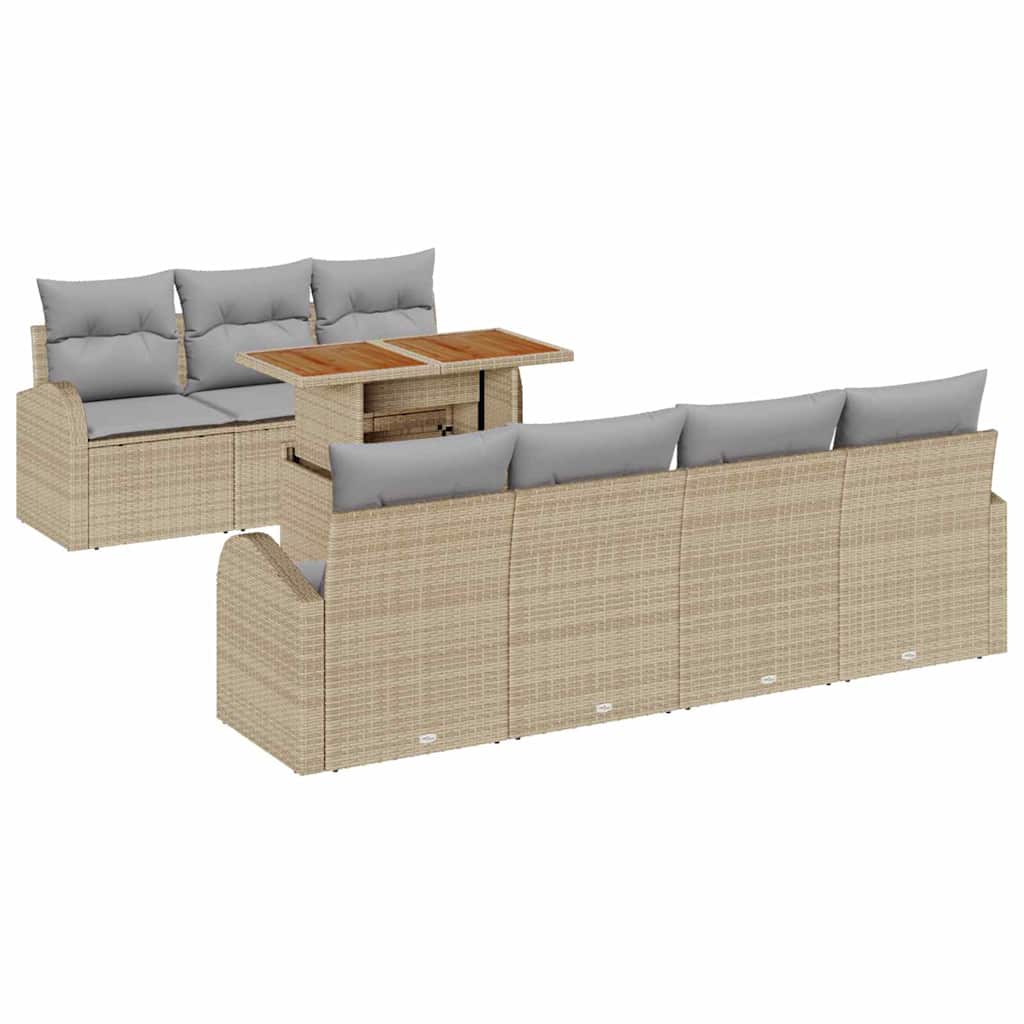 Havesofa Sæt 8 stk. beige og lysegrå