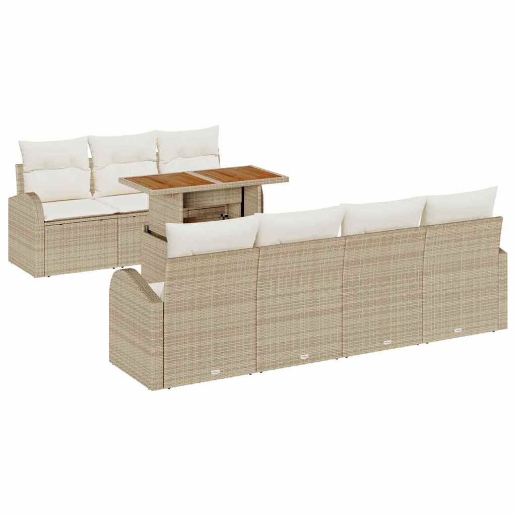 Havesofa Sæt 8 stk. beige og cremefarvet