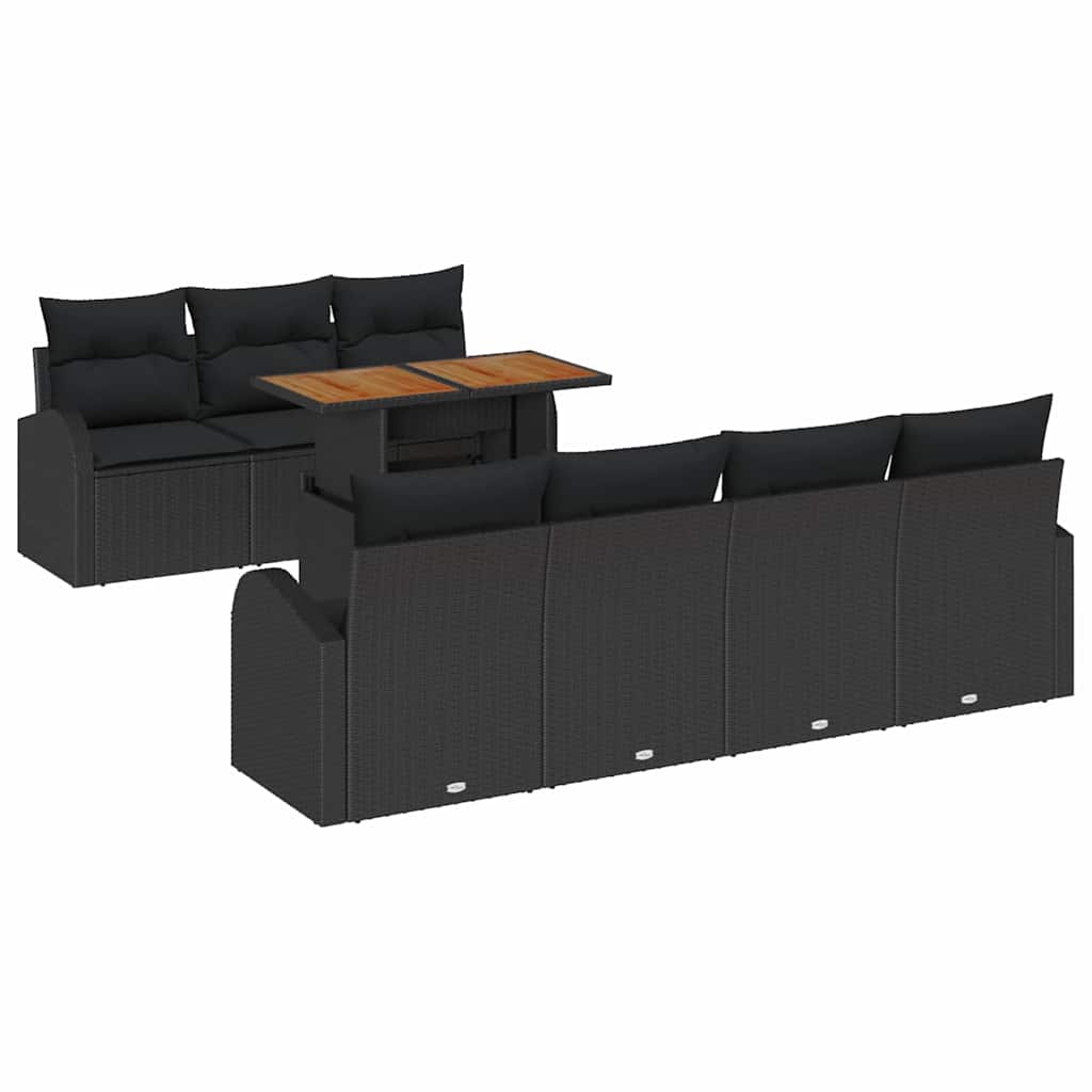 Havesofa Sæt 8 stk. Sort