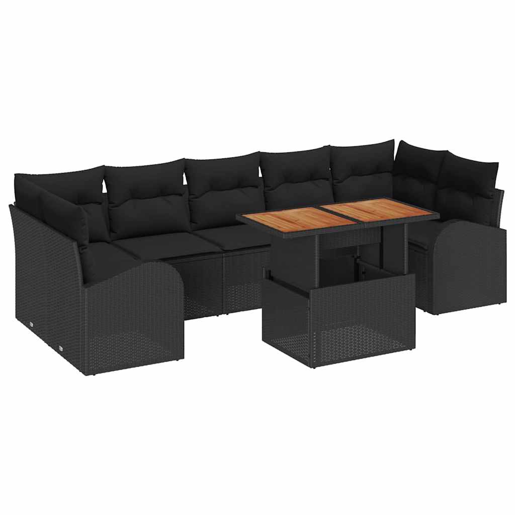 Havesofa Sæt 8 stk. Sort