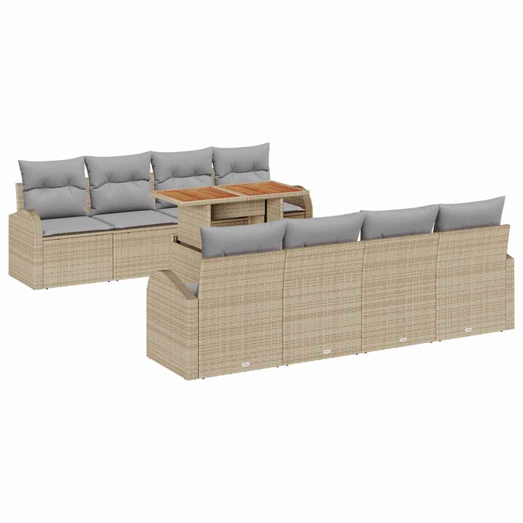 Havesofa Sæt 7 stk. beige og lysegrå