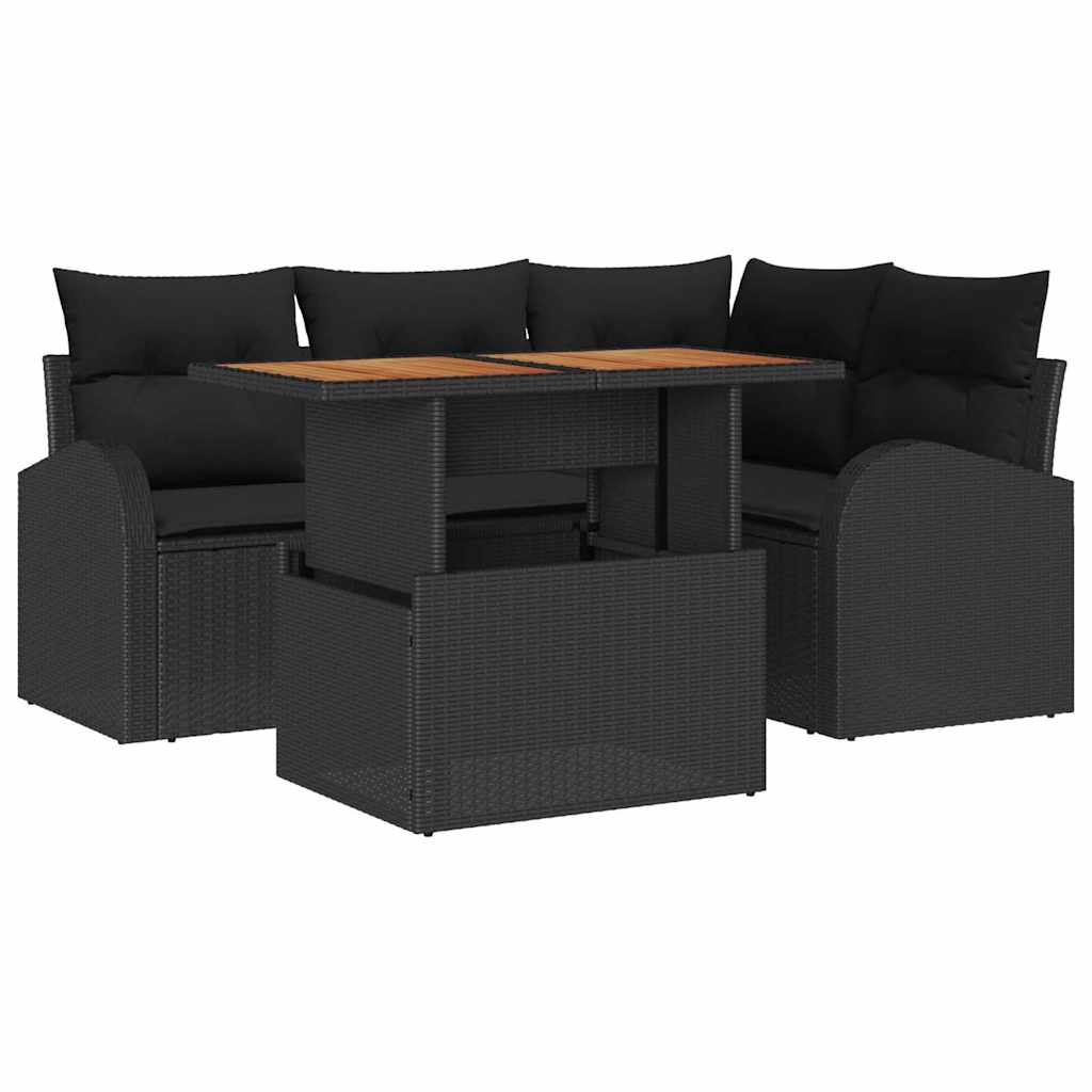 Havesofa Sæt 5 stk. Sort