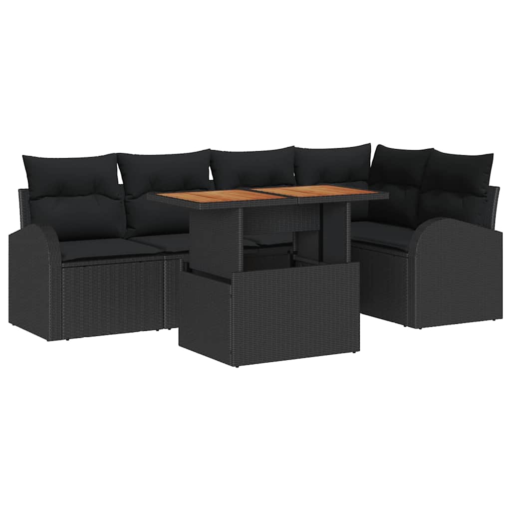 Havesofa Sæt 6 stk. Sort