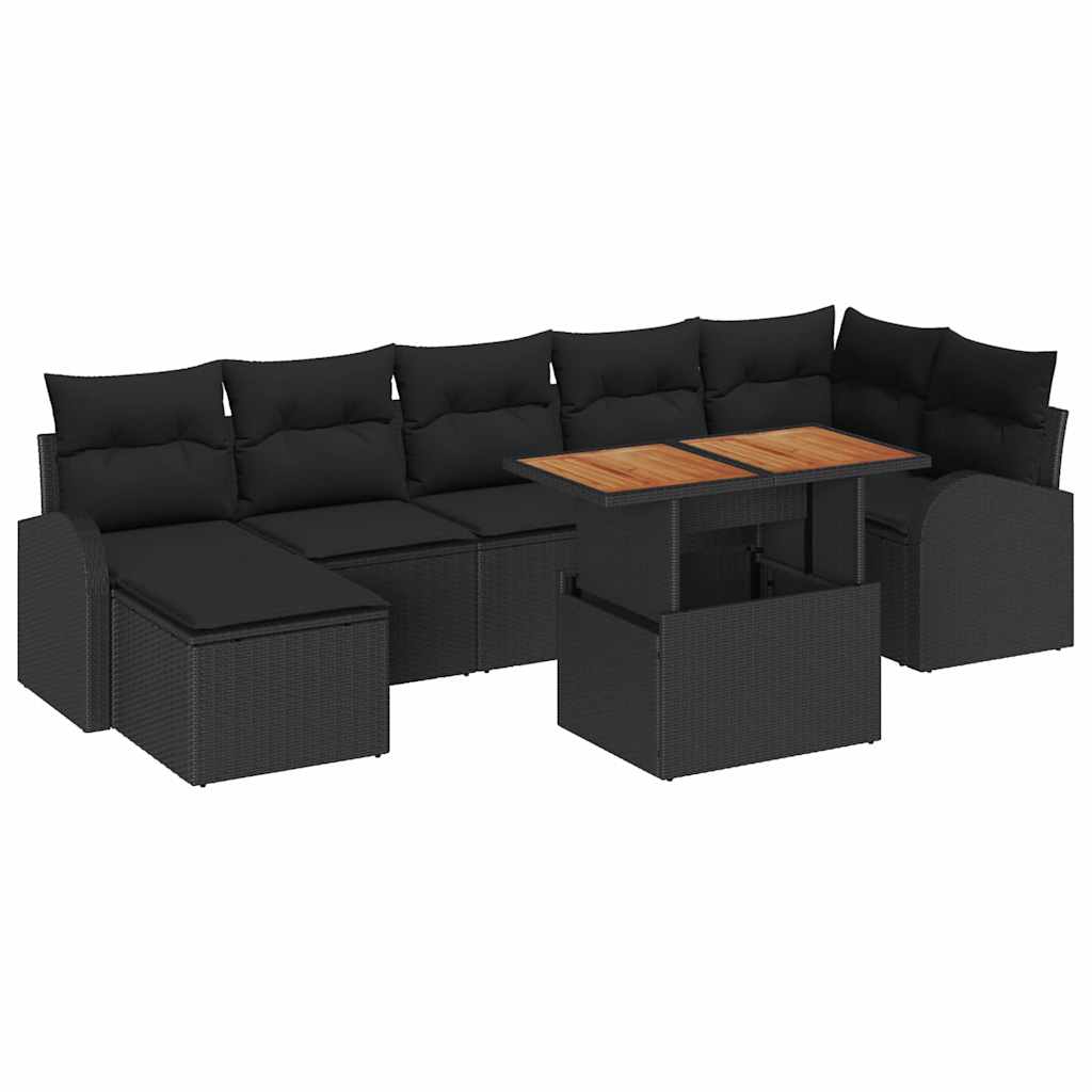 Havesofa Sæt 8 stk. Sort