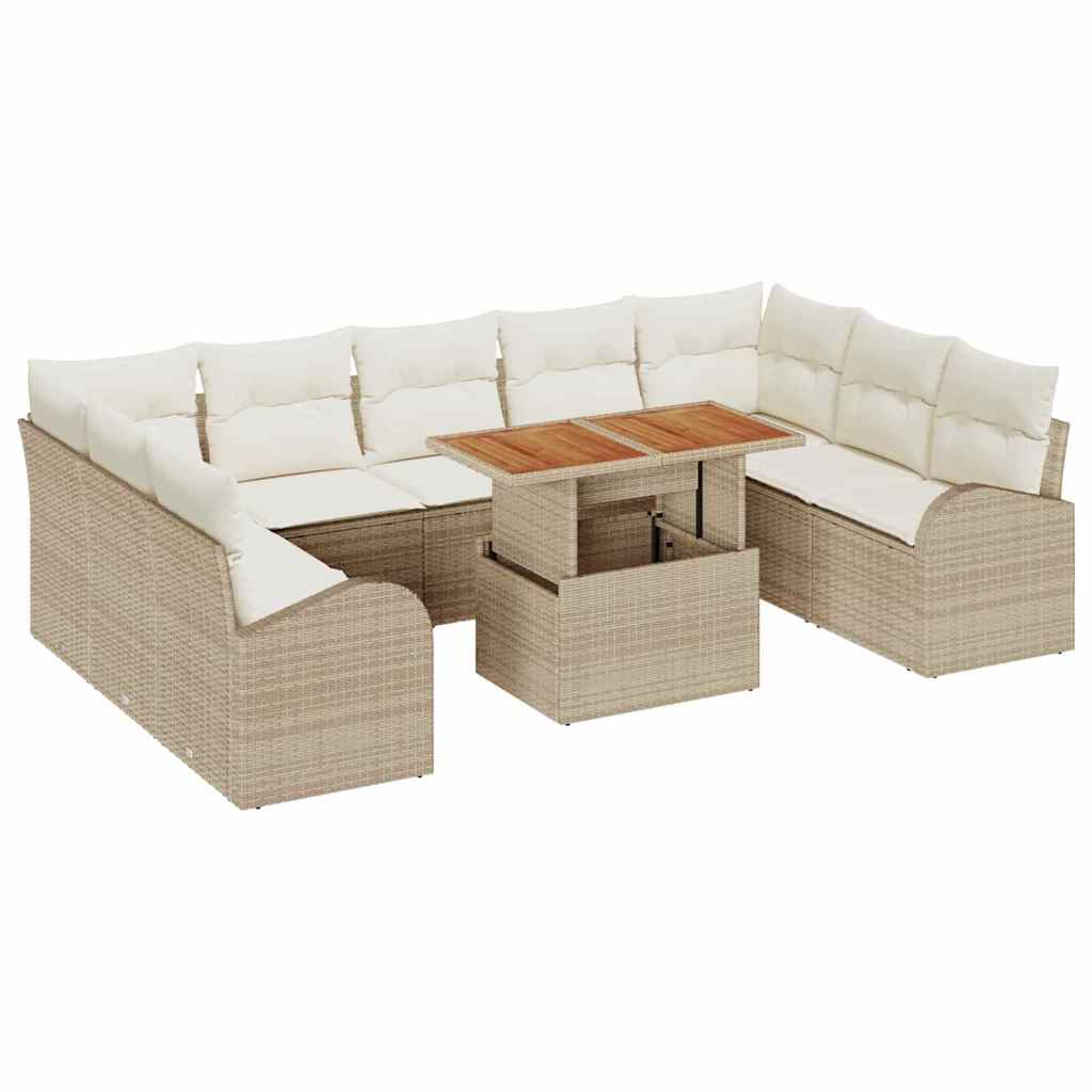 Havesofa Sæt 10 stk. beige og cremefarvet