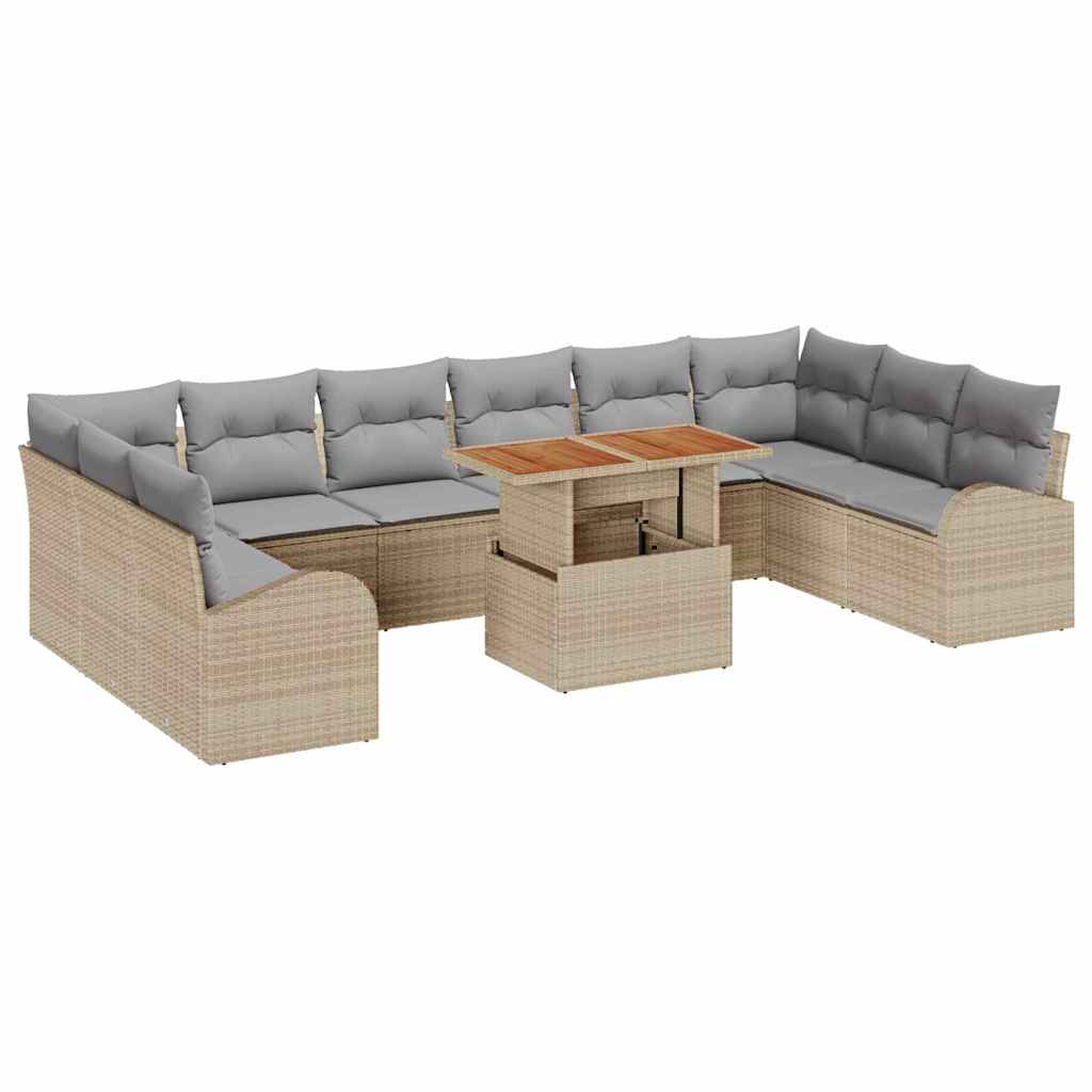 Havesofa Sæt 11 stk. beige og lysegrå