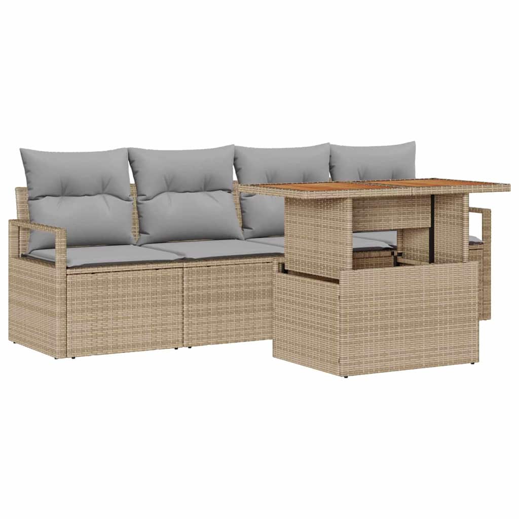 Havesofa Sæt 5 stk. 4-Antal sæder beige og lysegrå