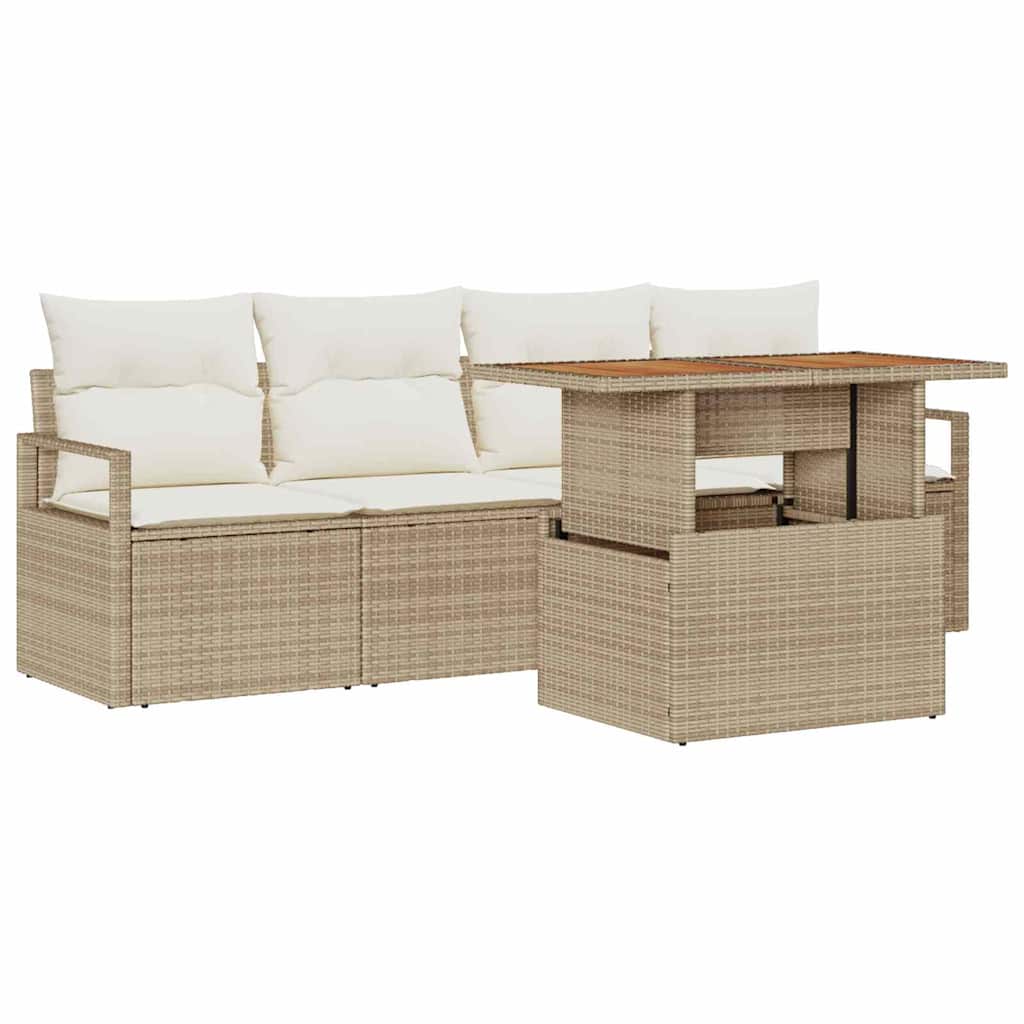 Havesofa Sæt 5 stk. 4-Antal sæder beige og cremefarvet