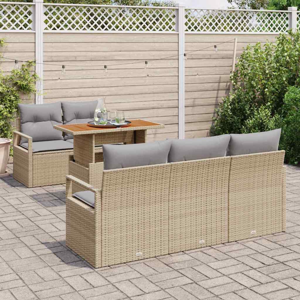 Havesofa Sæt 6 stk. 5-Antal sæder beige og lysegrå