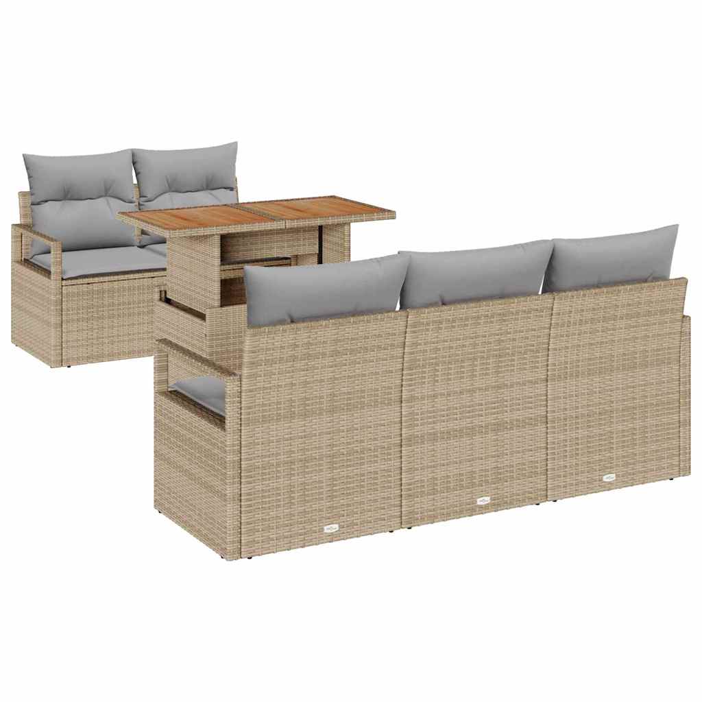 Havesofa Sæt 6 stk. 5-Antal sæder beige og lysegrå