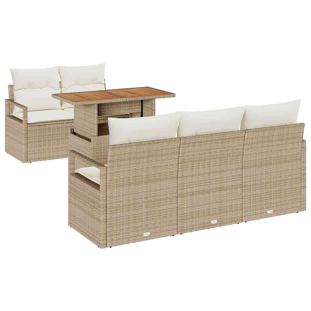 Havesofa Sæt 6 stk. 5-Antal sæder beige og cremefarvet