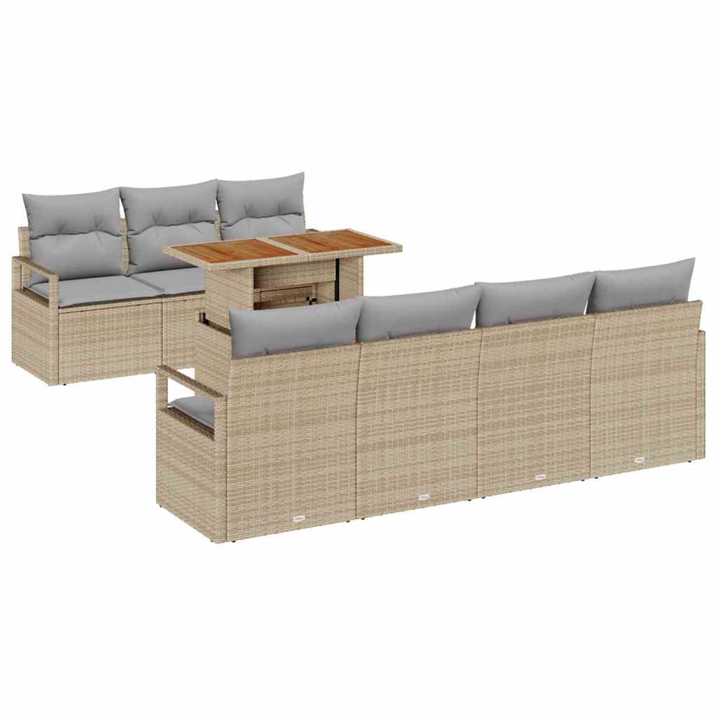 Havesofa Sæt 8 stk. 7-Antal sæder Beige og grå