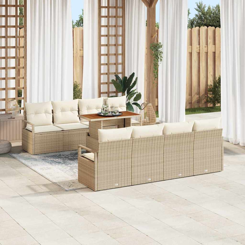Havesofa Sæt 9 stk. 8-Antal sæder Beige og creme