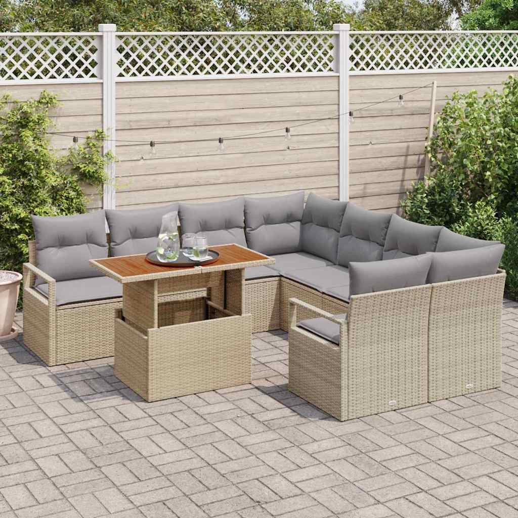 Havesofa Sæt 9 stk. 8-Antal sæder Beige og grå