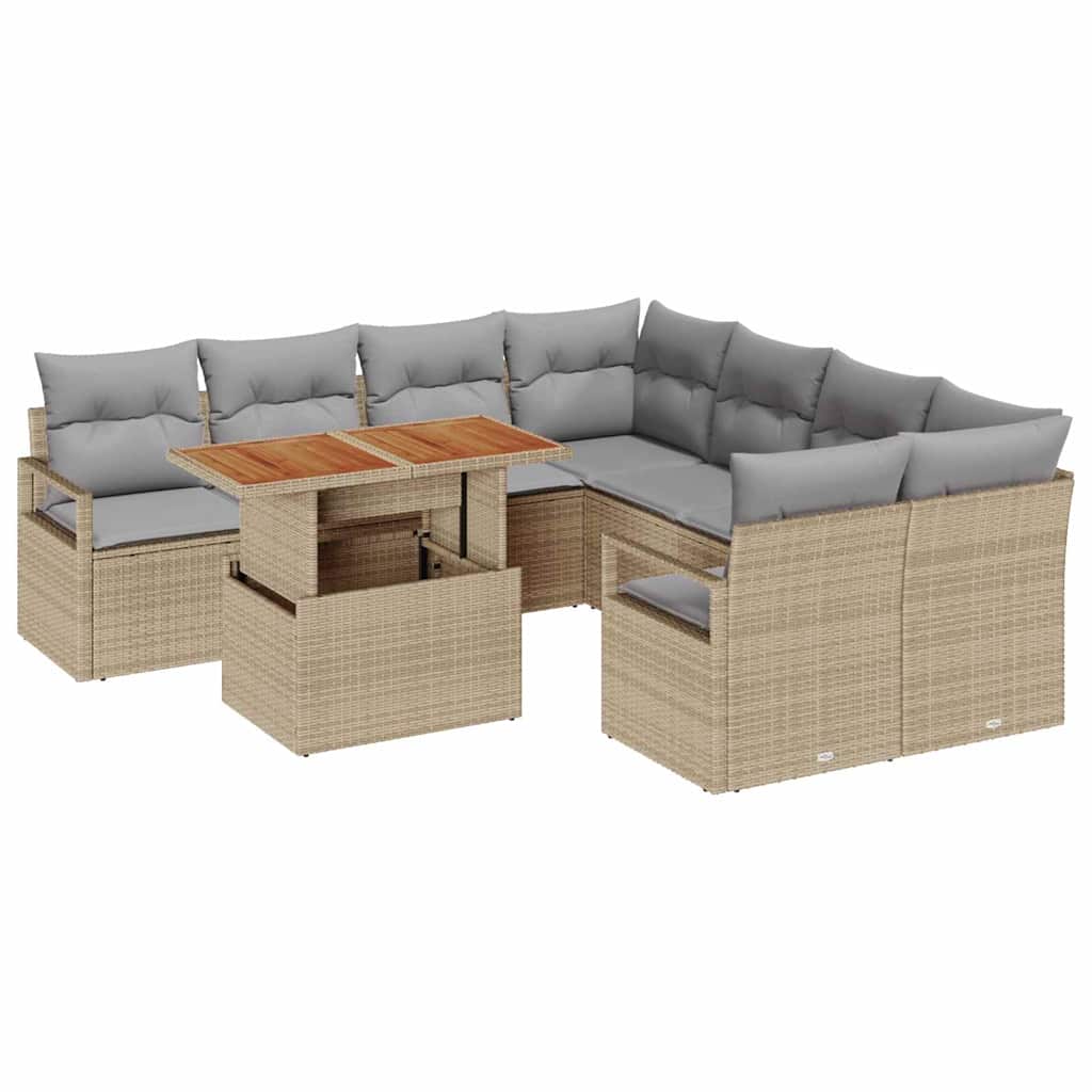 Havesofa Sæt 9 stk. 8-Antal sæder Beige og grå