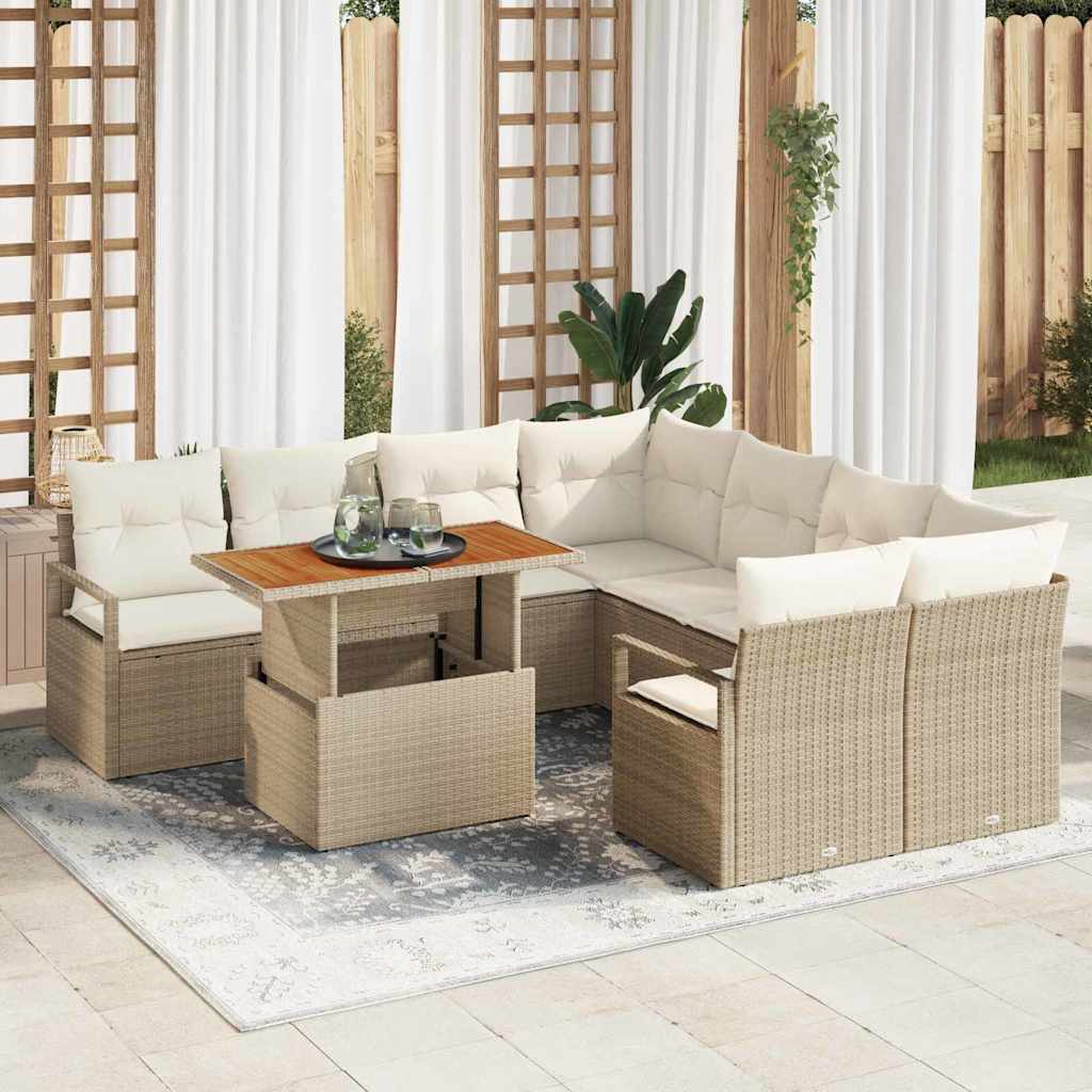 Havesofa Sæt 9 stk. 8-Antal sæder Beige og creme