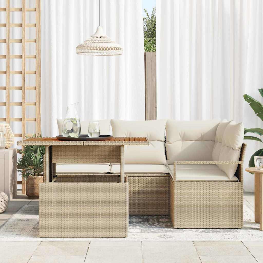 Havesofa Sæt 5 stk. 4-Antal sæder Beige og creme