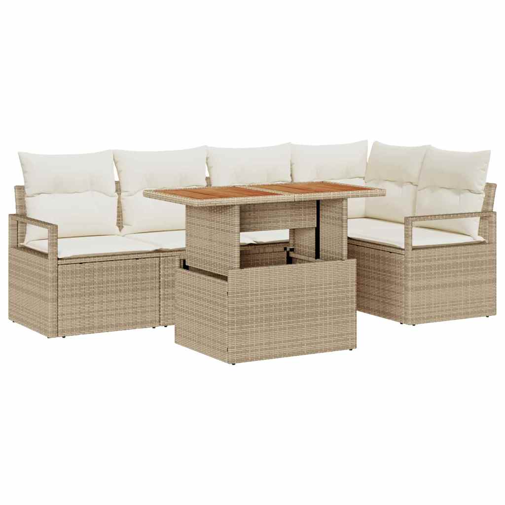 Havesofa Sæt 6 stk. 5-Antal sæder Beige og creme