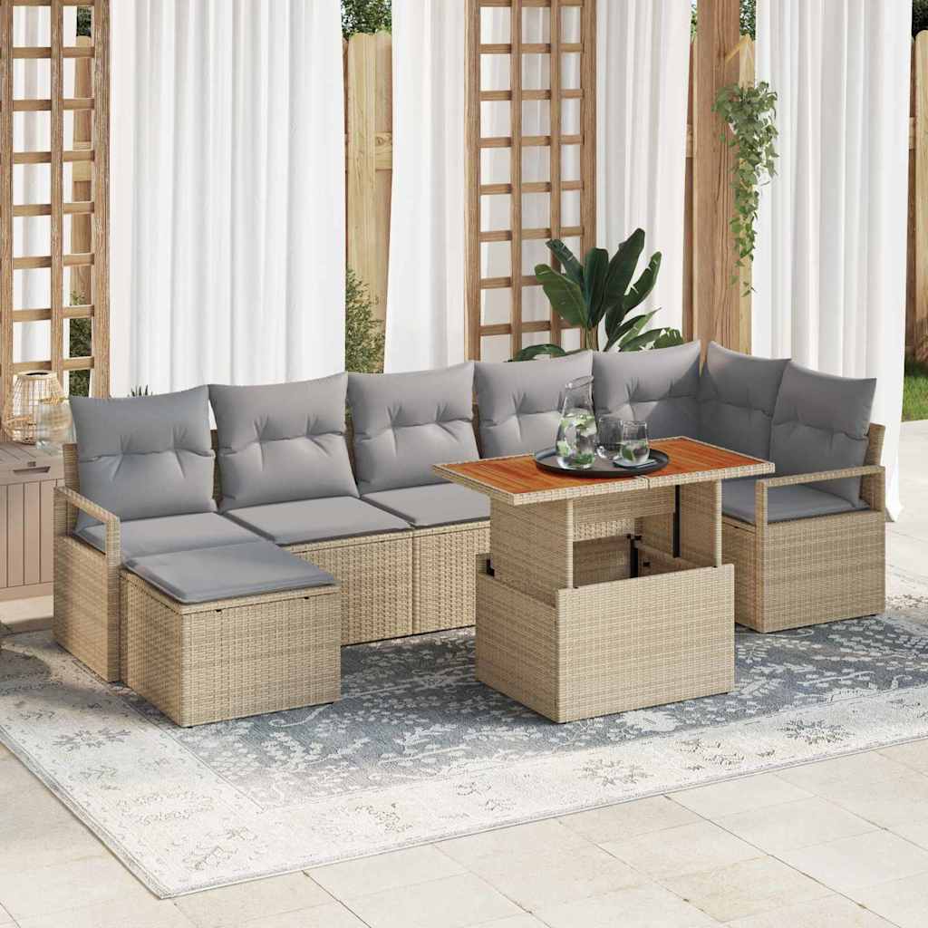 Havesofa Sæt 8 stk. Beige og grå