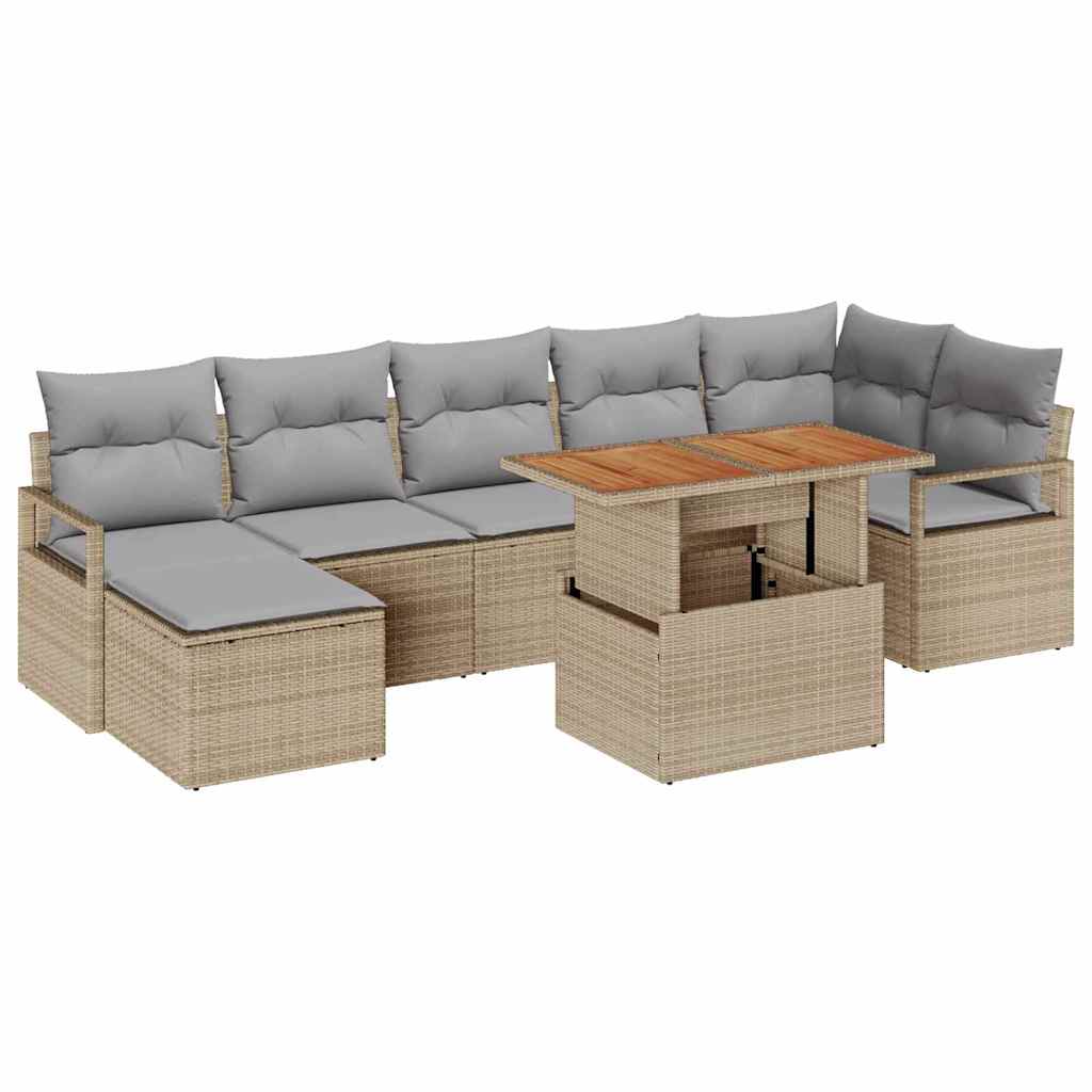 Havesofa Sæt 8 stk. Beige og grå