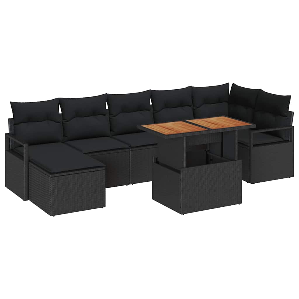 Havesofa Sæt 8 stk. Sort og Brunt