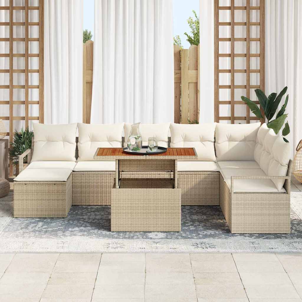 Havesofa Sæt 9 stk. Beige og creme