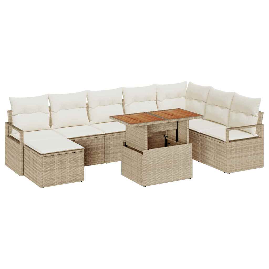 Havesofa Sæt 9 stk. Beige og creme