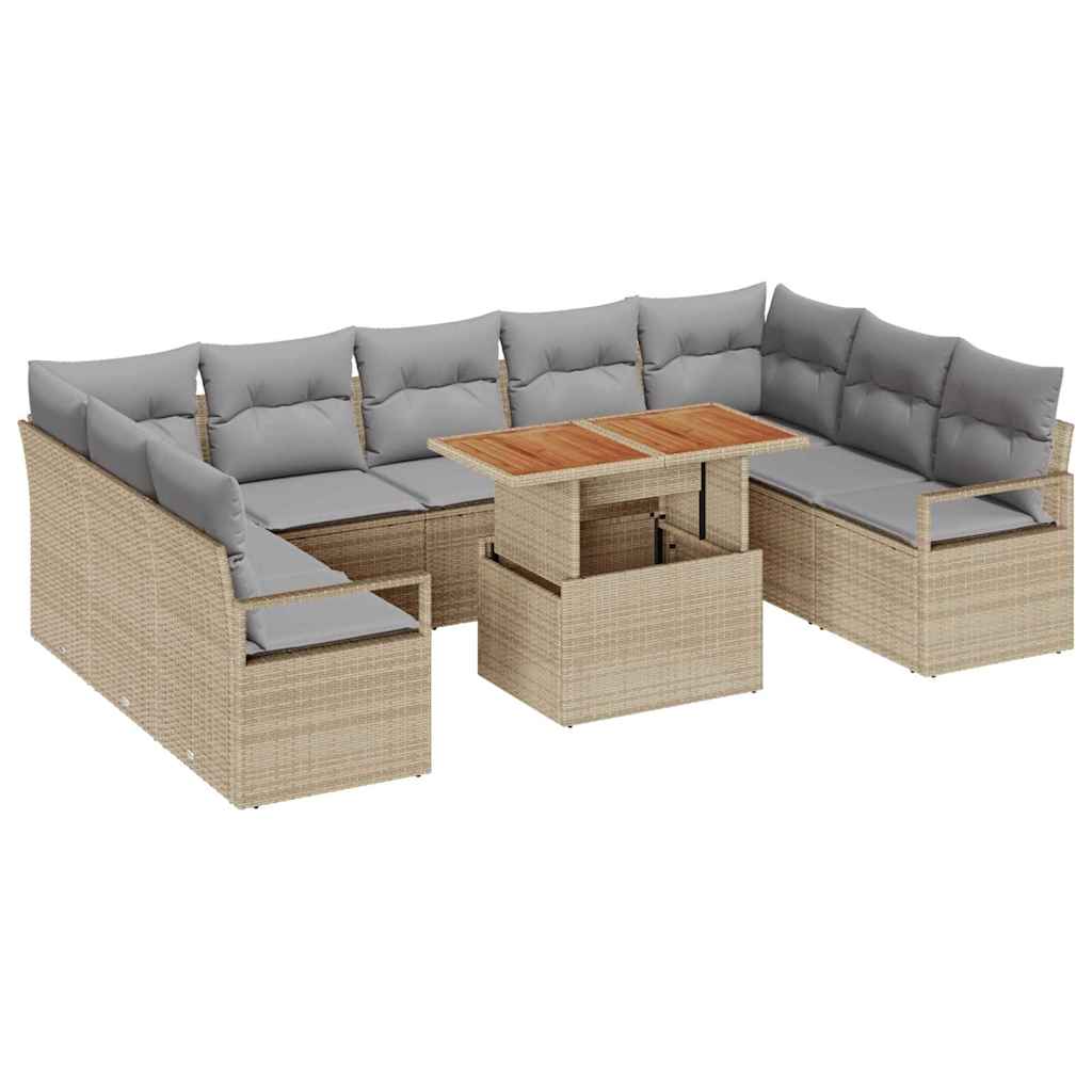 Havesofa Sæt 10 stk. 9-Antal sæder Beige og grå